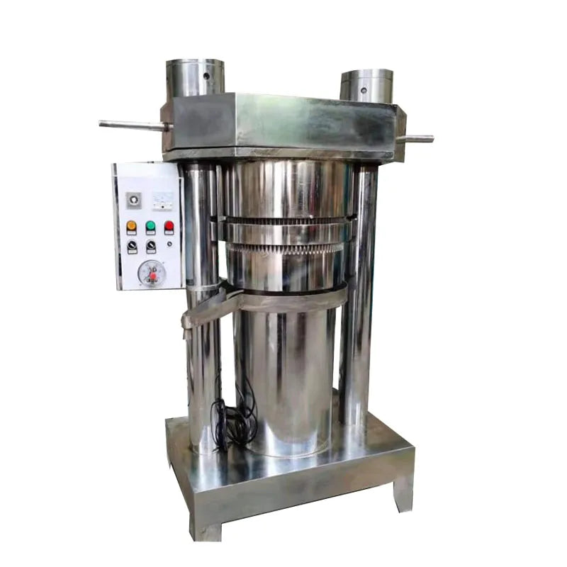 Small 10-15kg/Hour Cocoa Butter & Soybean/Walnut Oil Press Machine Hydraulic Cold & Hot Pressing Stainless Steel Semi-Automatic