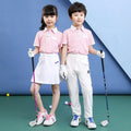 Future-Oriented Fashion Youth Golf Apparel Lightweight Breathable Simple Basic Children's Golf Polo Shirt