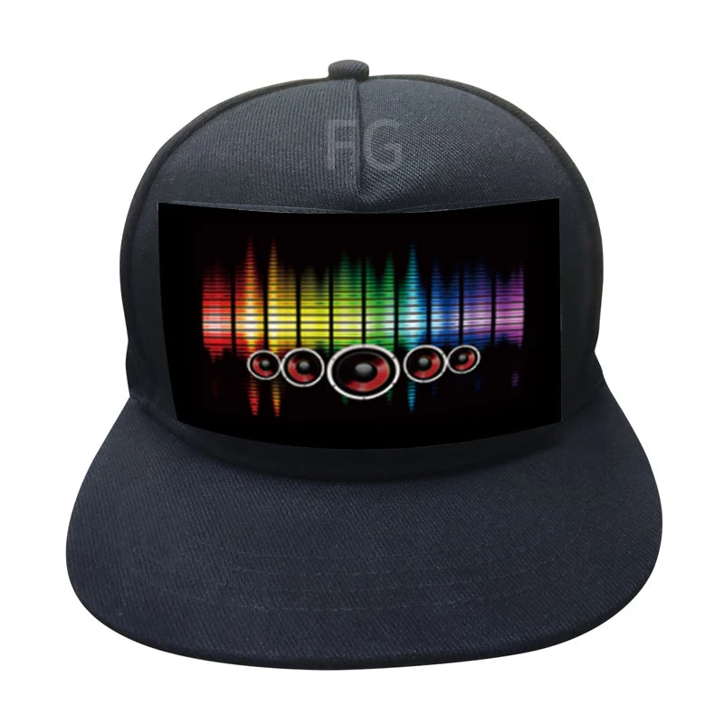 USB Rechargeable LED Multi-Function Hat for Sports Party Casual Fishing & Outdoor Events Promotional Sound Activated Stock Hats