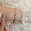 Women's Elegant 18K Gold Anklet Japanese Korean Love Pattern Stainless Steel Plated New Ins Fashion Light Luxury Wholesale Stock