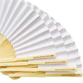 Cheap White Wedding Fans Souvenirs Gifts Paper Folding Fans