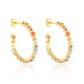 Hot Sale Ear Jewelry 925 Sterling Silver INS Fashion Candy Color CZ Diamond C-Shaped Hoops Earrings Women