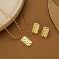 Vintage Necklace Diamond Cross Check Stainless Steel Necklaces for Jewelry Making Pineapple Necklace Earring Set