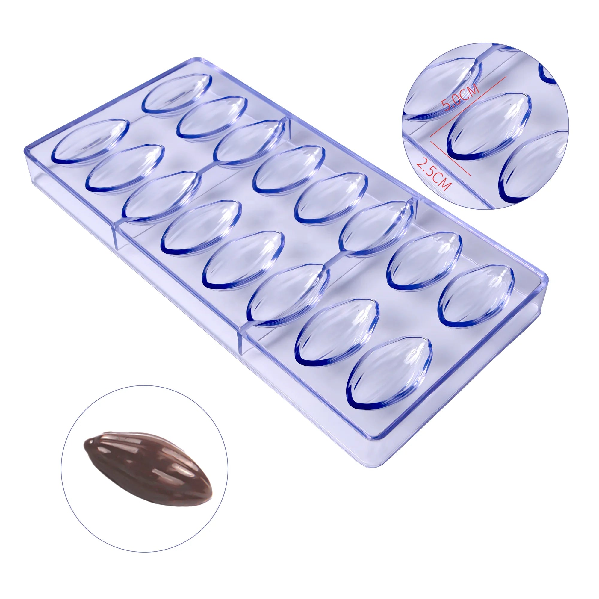 Olive Shaped Polycarbonate Mold Molde De Policarbonato Para Chocolate Cake Tools 3D Plastic Chocolate Mold