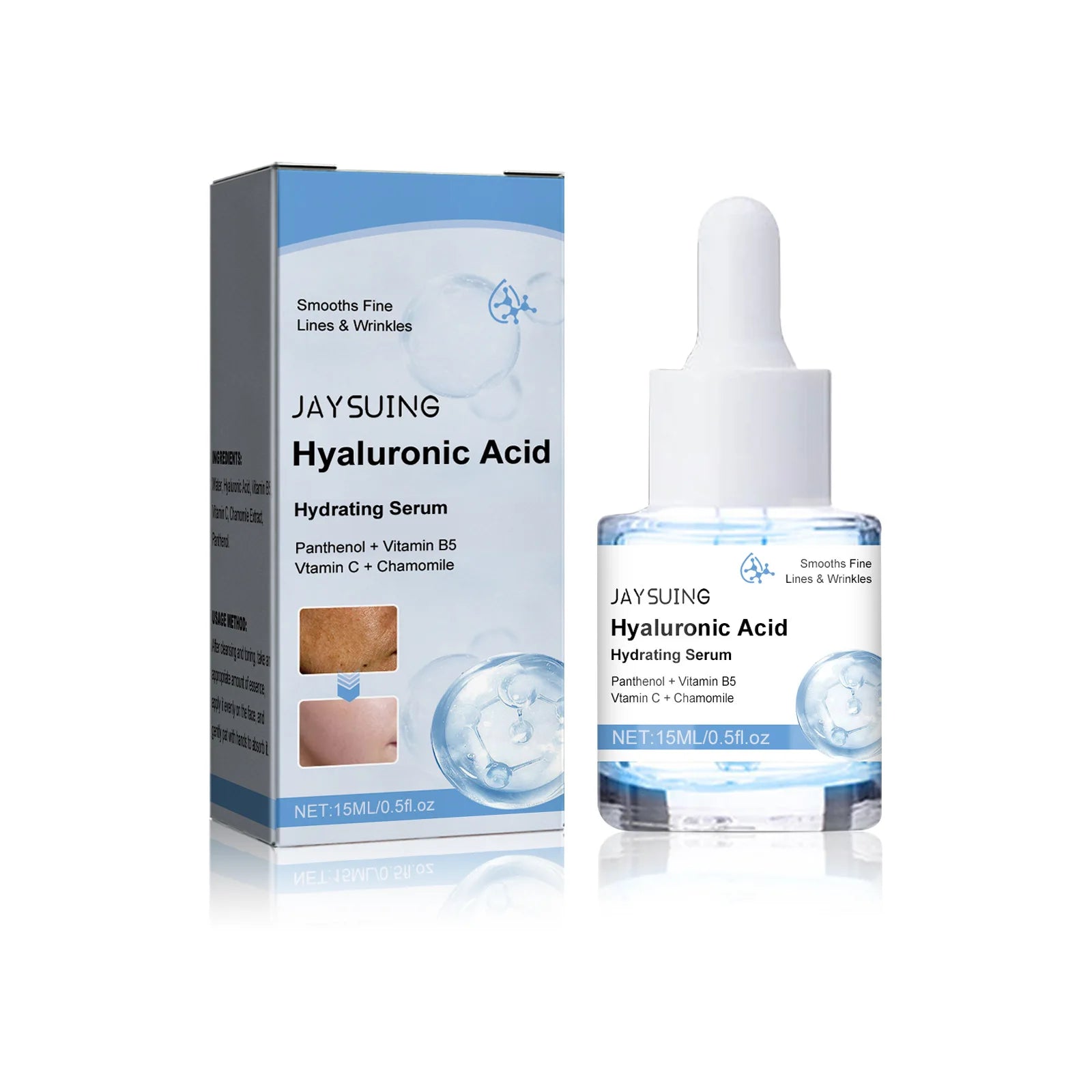 Jaysuing Hyaluronic Acid Skin Care Essence  Anti Wrinkle Moisturizing Facial Skin Brightening and Firming Essence