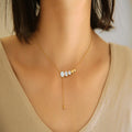 2021 Minimalist Titanium Steel Beads Circle Necklaces Gold Plated Acrylic Geometric Choker for Women Stainless Steel Jewelry