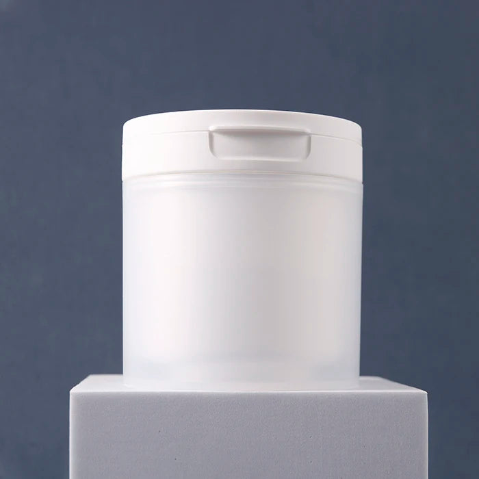 BORUI Custom Recycled PP Plastic Jar 50g/100g/120g/150g Flip Top Cap for Cosmetic Loose Powder & Lotion Packaging