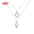 Fashion Flower 925 Sterling Silver Custom Trendy Creative Design Pendant 925 Silver Necklace Jewelries