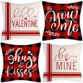 45*45cm Wholesale Home Decor Valentine's Day Gift Set Decorative Red Love Linen Polyester Throw Sofa Cushion Cover Pillow Case