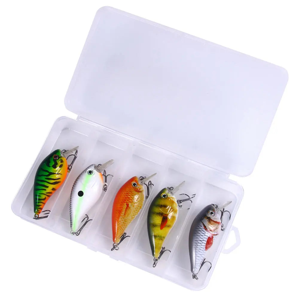 5pcs/box Set Crankbait Lure Artificial Hard Baits 12.8G/7.8cm Crank Bait Wobbler Fishing Lures MegaBDM