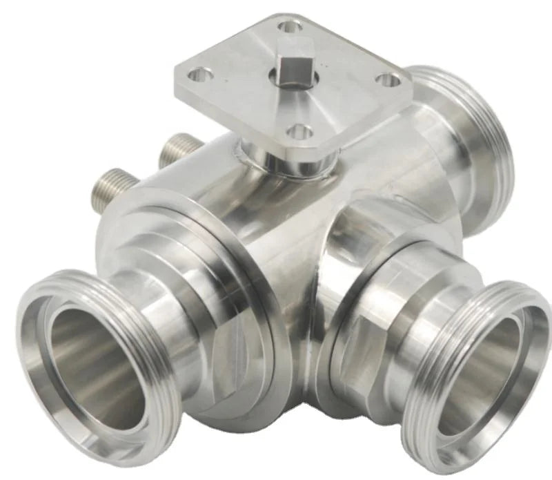 Sanitary Stainless Steel Pneumatic Insulated Three-Way Ball Valve MegaBDM