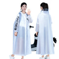 Unisex Long Full Body Waterproof Raincoat EVA Eco-friendly Elastic Cuffs Flap Pocket Printed for Outdoor Tour
