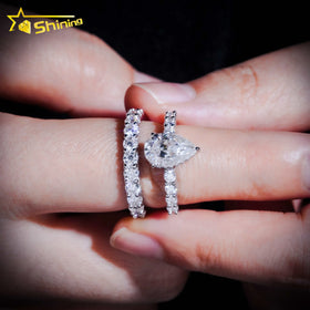 New Trendy White Gold S925 Silver 10K 14K 18K Solid Gold High Quality VVS Moissanite Diamond Wedding Engagement Band Rings