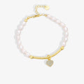 18K Shiny Heart Shaped 925 Sterling Silver Rhodium & Gold Plated Strand Bracelet for Women-Party Gift