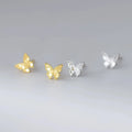 Fashion Jewelry 925 Silver Butterfly Stud Earring for Women 18K Gold Plated Sterling Silver Earrings Dainty Versatile Jewelry