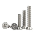 304 Stainless Steel Countersunk Head Screw Cross Flat Head Machine Screw Countersunk Head Cross Fastening Screw M5m6m8