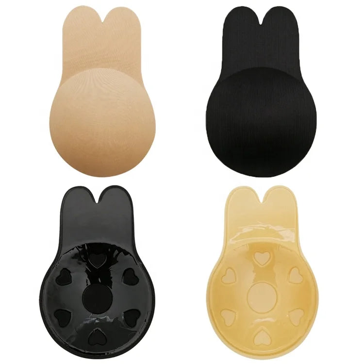 OEM Custom 100% Cotton Cute Rabbit Ear Nipple Covers Lift Traceless Breathable Adhesive Pull-up Adhesive Bra for Sexy Lingerie