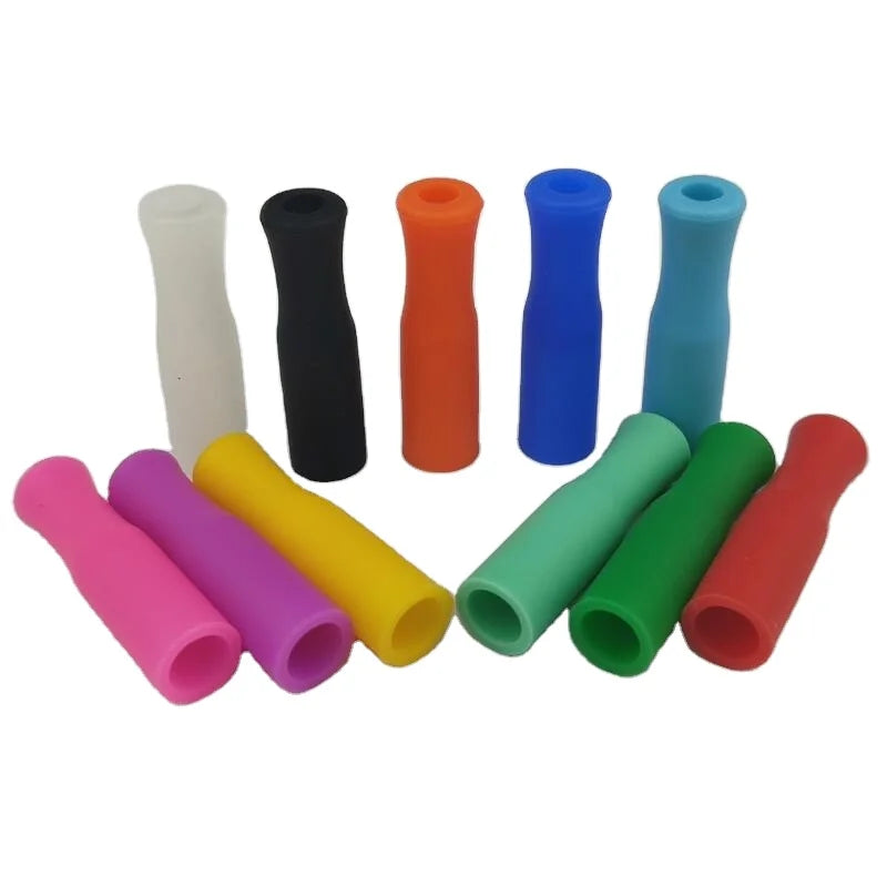 8mm Metal Straws Silicone Tips Covers Fit for 8 mm Wide Stainless Steel Metal Straws