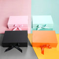 Luxury High-End Magnetic Folding Gift Box High Quality Cardboard UV Printing Embossing Elegant Cardboard Ribbon Gift Packaging