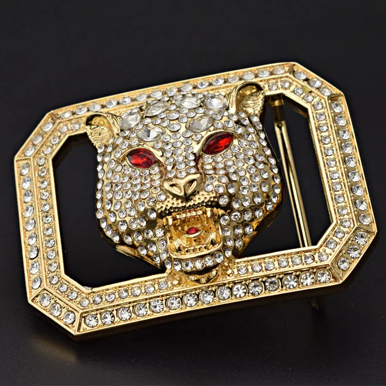 Direct Factory Inner Size 39mm Customized Zinc Alloy Leopard Head Western Name Plate Belt Buckle