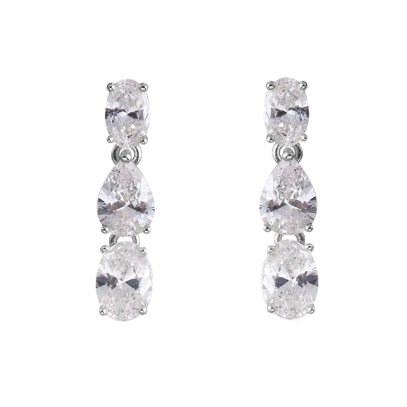Weiman New Arrival Cubic Zirconia Crystal CZ Drop Earrings Teardrop Style Fashionable Chandelier for Women for Wedding Gifts