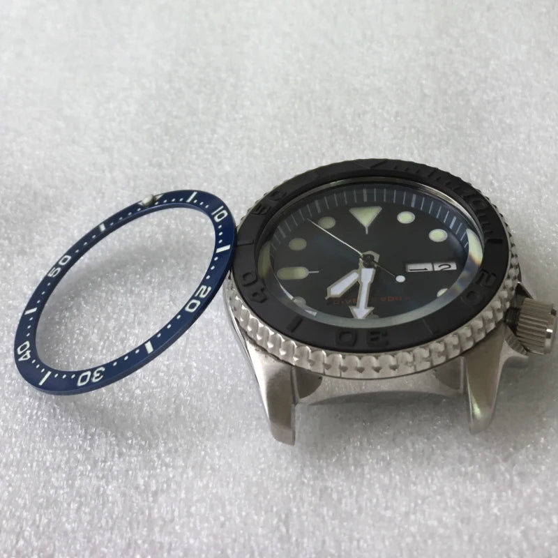 Flat Ceramic Bezel Inserts 38*31.5mm Watch Parts for SKX007 SKX009 Brands Blue UK Crystal 31.5mm Wristwatch Tools Parts
