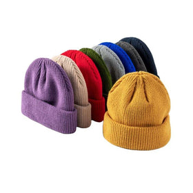 High Quality Unisex Adults Fashion Soft Ski Skull Knitted Winter Beanie Hats Warm Cuffed Travel Business 100% Acrylic Embroidery