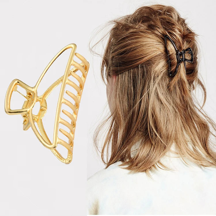 Wholesale French Design Women Fashion Accessories Alloy Rose Gold Metal Hair Claw Clips for Girls
