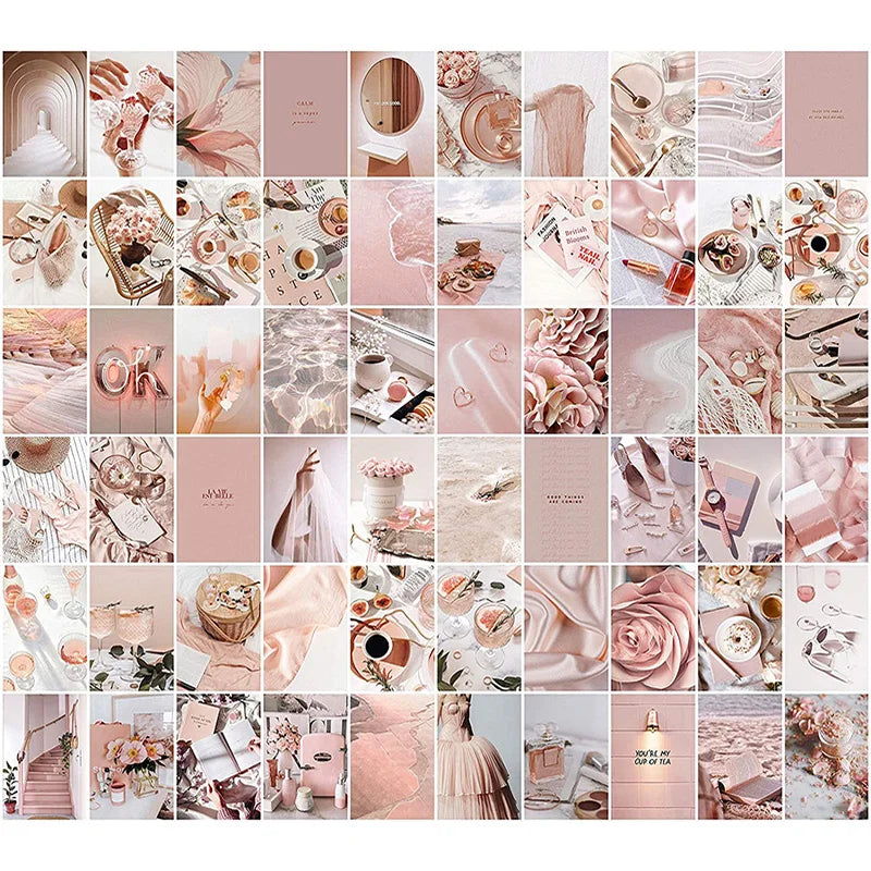 Peach Teal Wall Collage Kit Aesthetic Pictures Collage Kit for Wall Aesthetic Aesthetic Pictures for Wall Collage