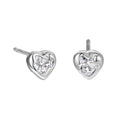 Baroque 925 Sterling Silver Earrings Set Small Round CZ Heart Stud for Women Wholesale Valentines Day Gift Fine Jewelry