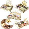 Wooden Eid Mubarak Food Tray Ramadan Decoration for Muslim Party Decor