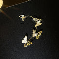 Fashion Jewelry Earrings Crystal Hollow Butterfly Earrings Clip on Earrings Non Pierced for Women