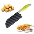 Stainless Steel Crinkle Cut Knife Veggies French Fry Potato Cucumber Carrot Fruit With Stylish Rubber Handle Dishwasher Safe