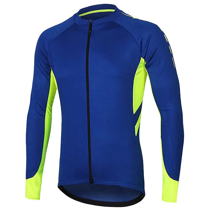 JSJM Bike Cycling Jersey Long-Sleeved Windproof Breathable Reflective Strip Design Outdoor Sports Cycling Clothing for Men