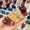 Wholesale Hand Made Carving Natural Crystal Dragon Skulls Mini Fluorite Dragon Skulls