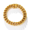 Peishang Luxury Fashion Brass Jewelry 18k Gold Plated Hip Hop Cuban Link Chain Bracelet for Women Men's