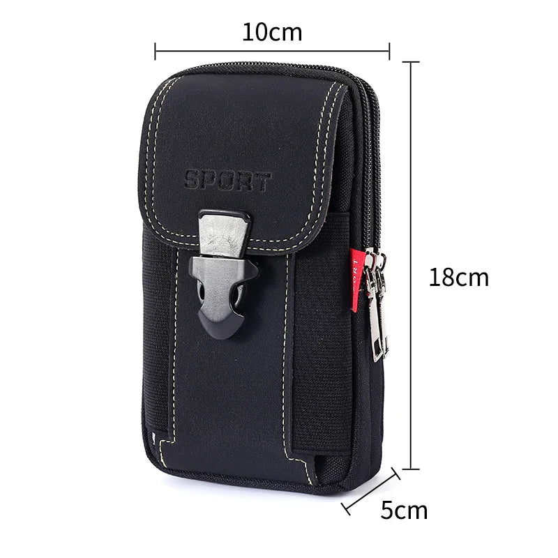 Wholesale Mens Mini Camping Bag Travel Sports Belt Bum Pouch Small Fanny Pack Phone Money Purse Vertical Waist Bag for Men