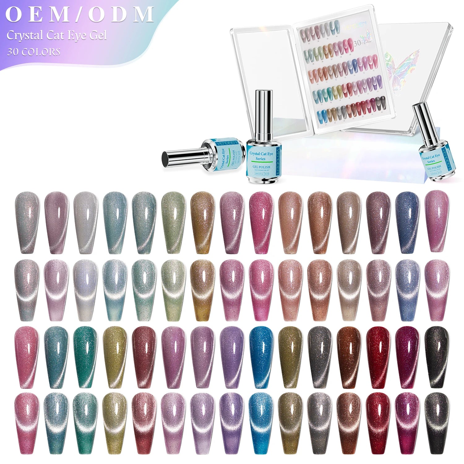 South Korea Uv Nail Polish Very Good Gel Poland 15ml Professional Private Brand 30 Color Crystal Cat's Eye Gel Poland Glitter