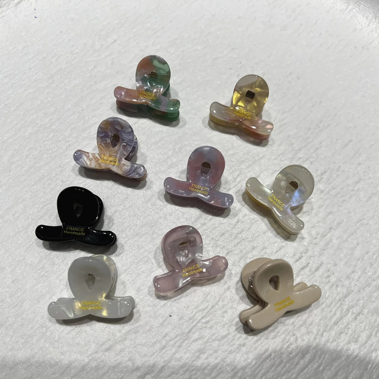 New Arrival Korean 3.2cm Cute Mini Small Color Acetate Cross Hair Claw Clip Hair Clamp Catch Clip for Women Girls
