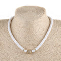 Fashion Women Casual Jewelry Alloy Chain Link Polymer Clay Pieces Shiny Golden Silver Zircon Necklace  Choker Necklaces