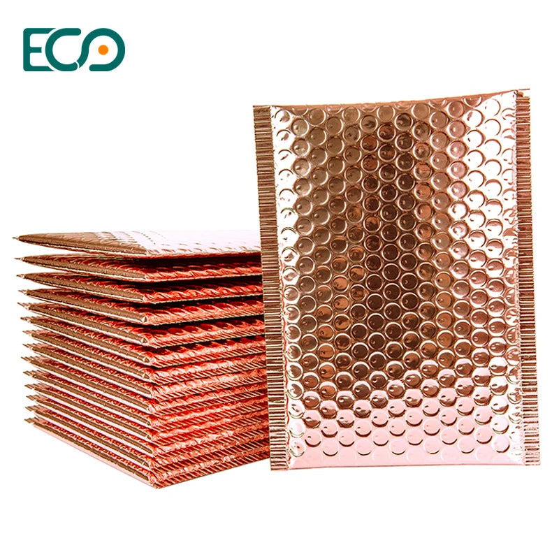 Factory Custom High Quality Champagne Gold Air Padded Envelope Bubble Mailing Bag Self Seal Shipping Bag With Bubble