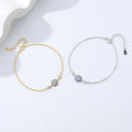 S925 Sterling Silver CZ Blue Eyes Chain Bracelet Trendy Personality Zircon Blue Eyes Silver Chain Bracelets for Couple
