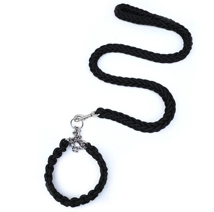 UK Popular Rope Braided Dog Collar and Leash Set for Medium Large Dogs With Custom Logo