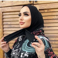 Factory Supplier Solid Color Modal Instant Hijab Cotton Women Underscarf Wrap Inner Hat With Button Tie Turban Lady Muslim Scarf