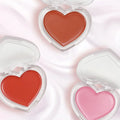 Lip Cheek Beauty Heart Shape Case Single Cream Blush Palette Baked Blusher Custom Logo Private Label Cosmetics