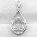 Sterling Silver 8*10mm Semi Mount Pendant Empty Support Blank Claws Setting S925 Base Holder Without Center Stone for DIY Inlay