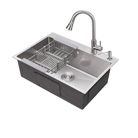 Durable Basin Sink Top Mount Kitchen Cabinet Stainless Steel 304 Handmade Kitchen Sink