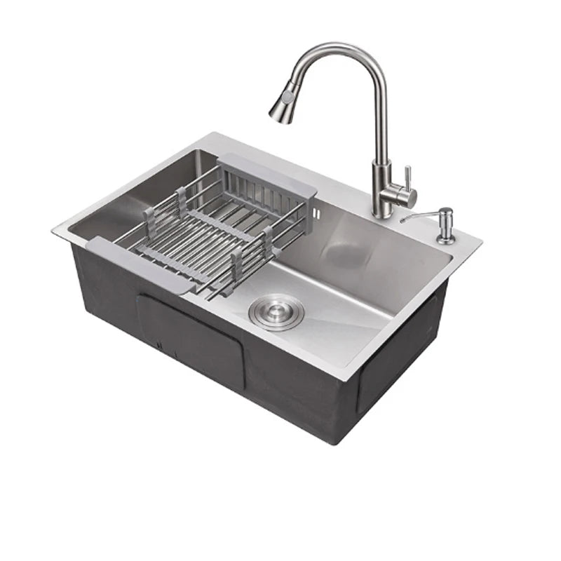 Durable Basin Sink Top Mount Kitchen Cabinet Stainless Steel 304 Handmade Kitchen Sink