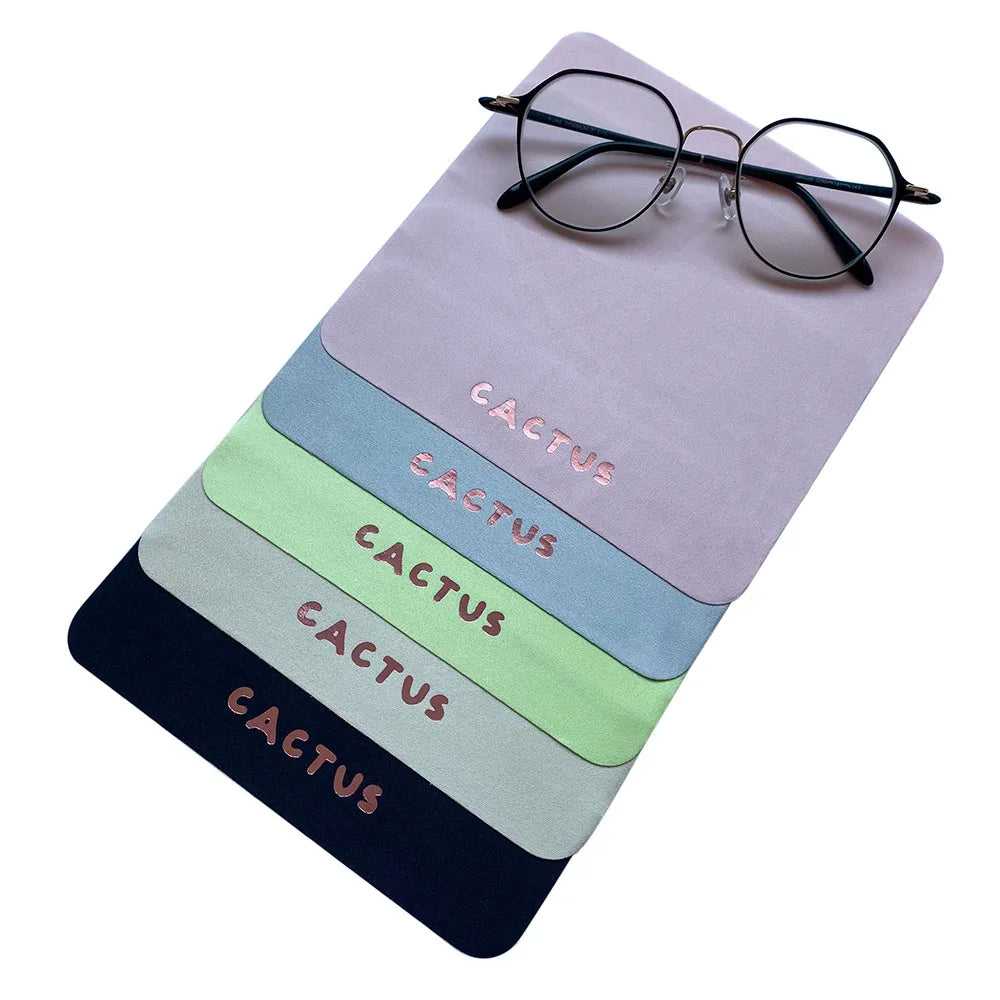 Manufacturer Hot Selling Customize Rose Foil logo Glass Microfiber Cloth Cleaning Cloth for Eyeglasses Lens Screen
