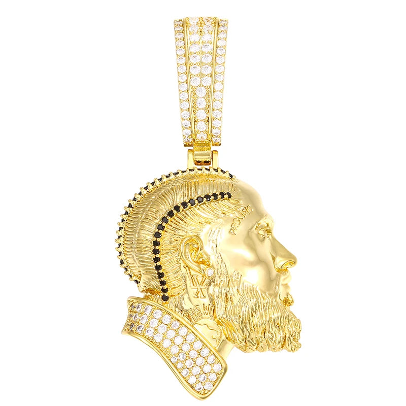 Drop Shipping Hip Hop Jewelry Rapper Nipsey Hussle Portrait Memory Pendant Bling 18k Gold Plated Pendant Necklace